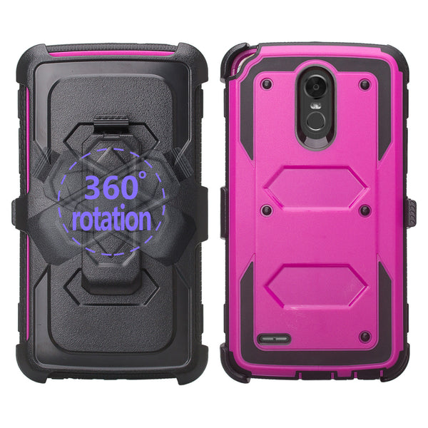 LG Stylo 3 heavy duty holster case - Purple - www.coverlabusa.com