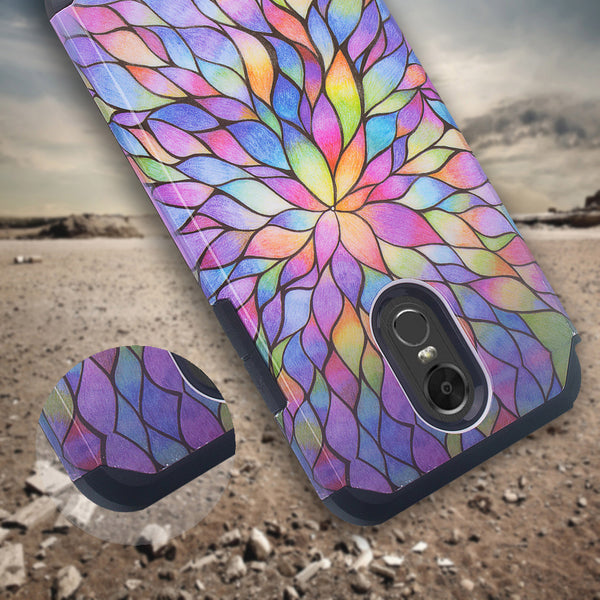 lg stylo 3 case - rainbow flower - www.coverlabusa.com