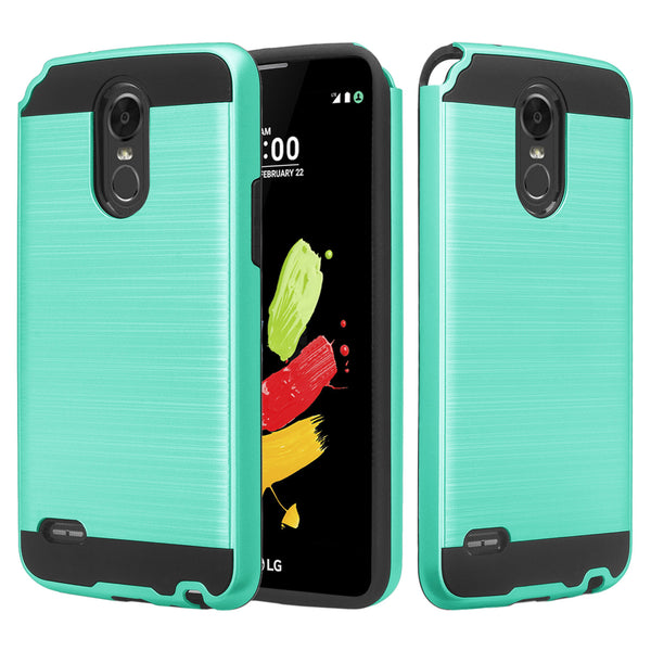 lg stylo 3 case - hybrid brush - teal - www.coverlabusa.com