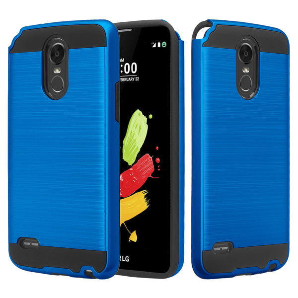 lg stylo 3 case - hybrid brush - blue - www.coverlabusa.com