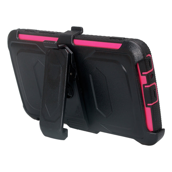 LG Stylo 3 heavy duty holster case - Hot Pink - www.coverlabusa.com
