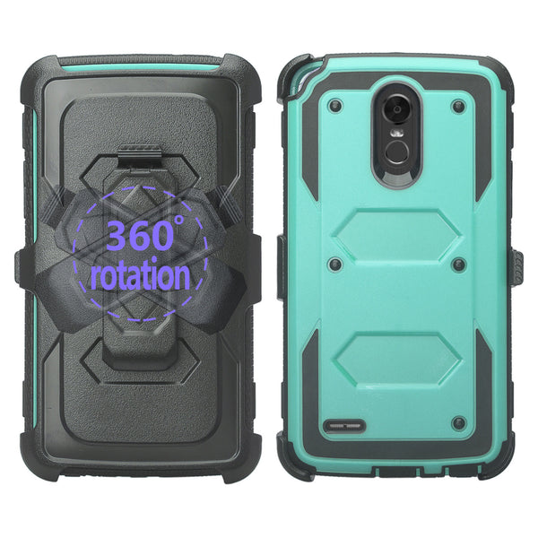 LG Stylo 3 heavy duty holster case - Teal - www.coverlabusa.com