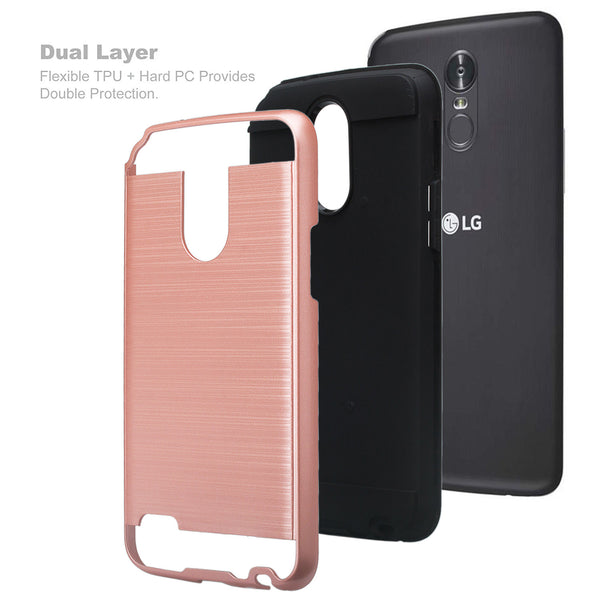 lg stylo 3 case - hybrid brush - rose gold - www.coverlabusa.com