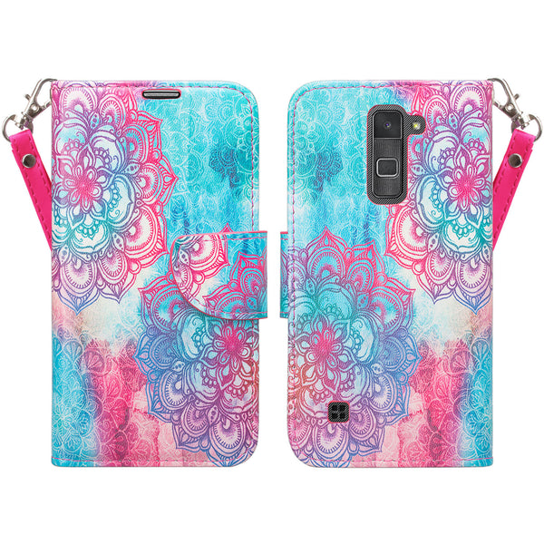 lg stylo 2 wallet case - teal flower - www.coverlabusa.com