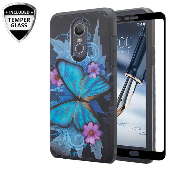 lg aristo 4 plus hybrid case - blue butterfly - www.coverlabusa.com