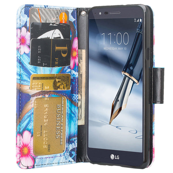 LG Stylo 5 Wallet Case - blue butterfly - www.coverlabusa.com
