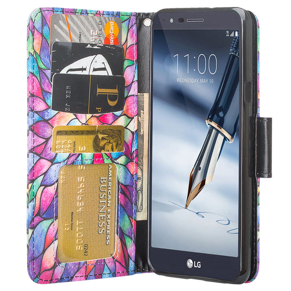 LG Stylo 5 Wallet Case - rainbow flower - www.coverlabusa.com
