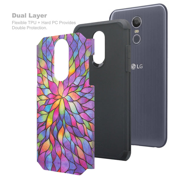 lg stylo 5 hybrid case - rainbow flower - www.coverlabusa.com