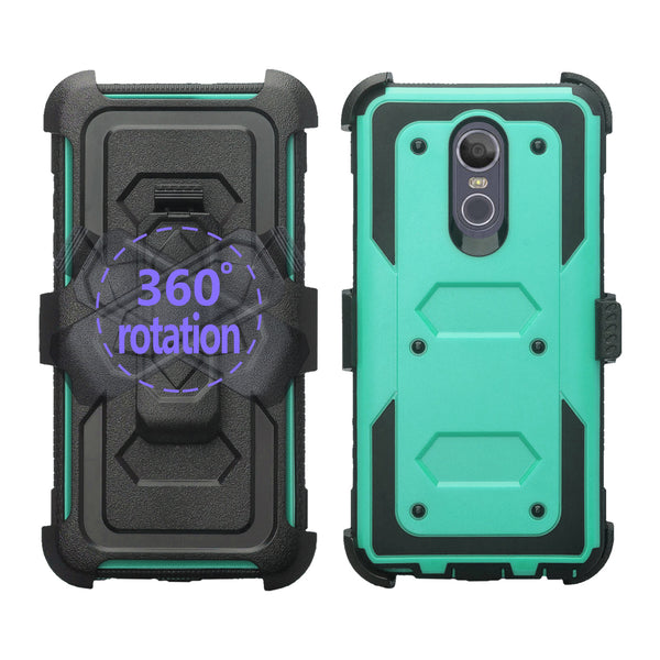 lg stylo 4 heavy duty holster case - teal - www.coverlabusa.com