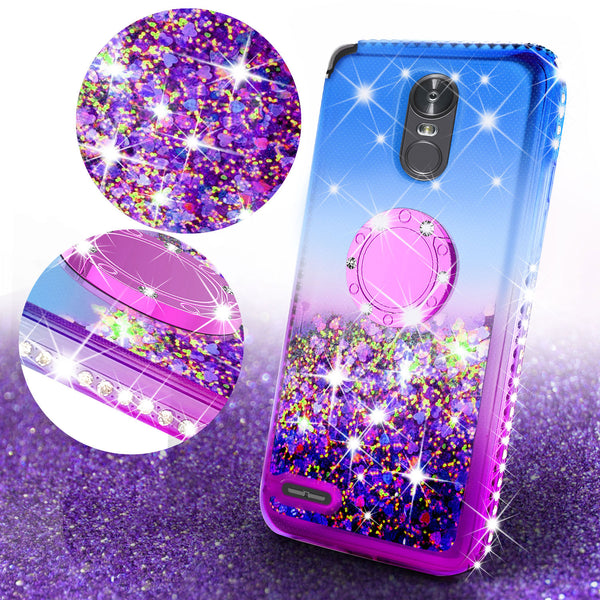 glitter ring phone case for lg stylo 3 - blue gradient - www.coverlabusa.com 