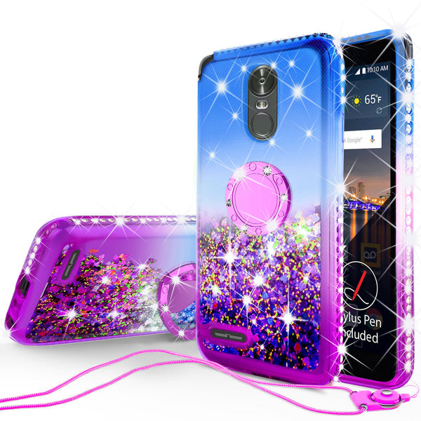 glitter ring phone case for lg stylo 3 - blue gradient - www.coverlabusa.com 