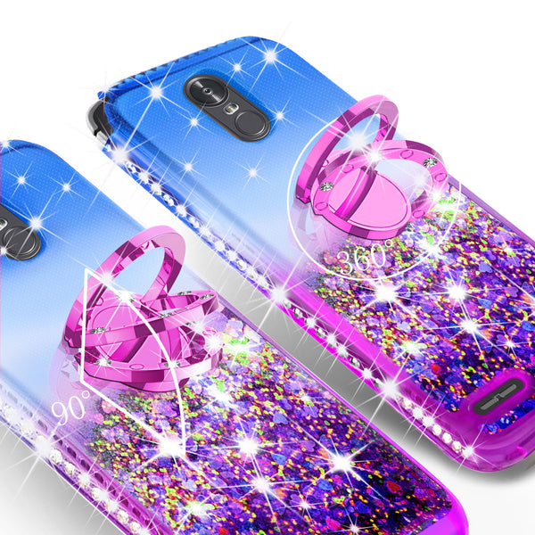 glitter ring phone case for lg stylo 3 - blue gradient - www.coverlabusa.com 