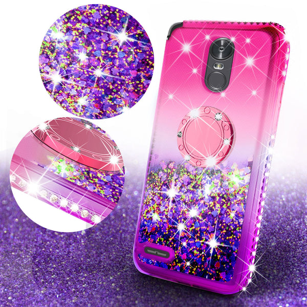 glitter ring phone case for lg stylo 3 - pink gradient - www.coverlabusa.com 
