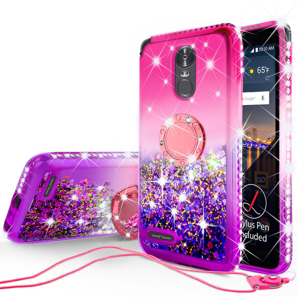 glitter ring phone case for lg stylo 3 - pink gradient - www.coverlabusa.com 