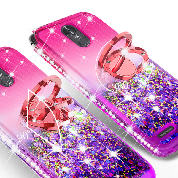 glitter ring phone case for lg stylo 3 - pink gradient - www.coverlabusa.com 