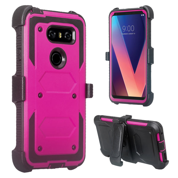 lg v30 heavy duty holster case - purple - www.coverlabusa.com