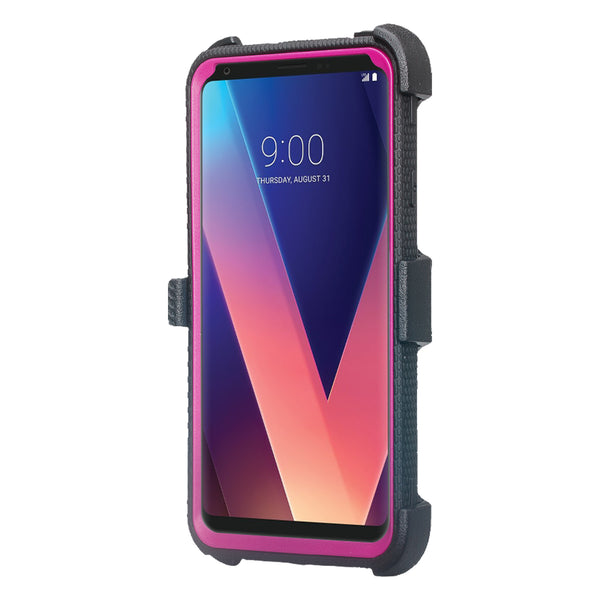 lg v30 heavy duty holster case - purple - www.coverlabusa.com