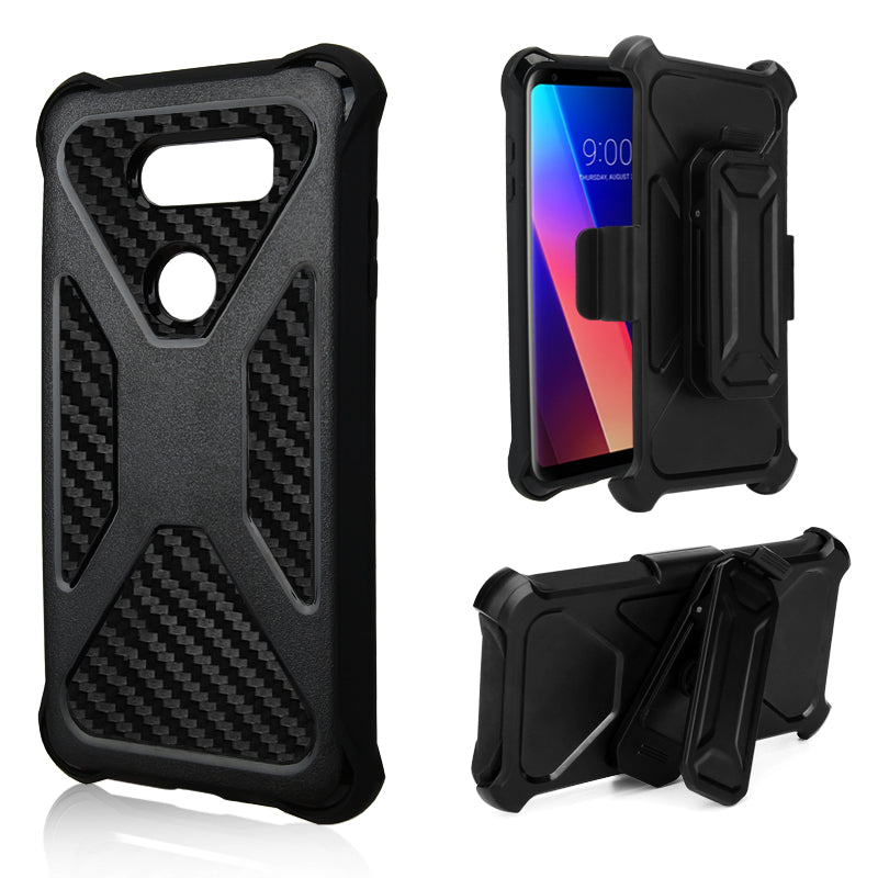 LG V30 Carbon Fiber combo case - Black - www.coverlabusa.com