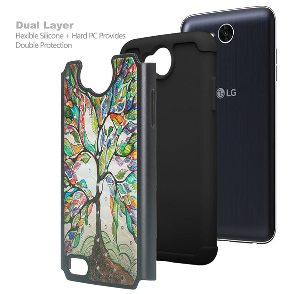 lg x power 2 case crystal rhinestone - vibrant tree - www.coverlabusa.com