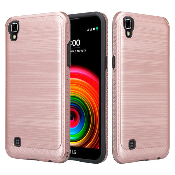 lg x power hybrid case - brush rose gold - www.coverlabusa.com