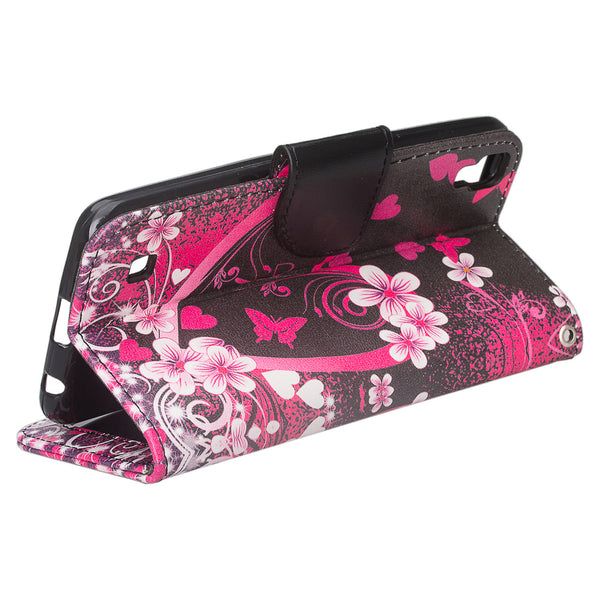 lg x power leather wallet case - heart butterfly - www.coverlabusa.com