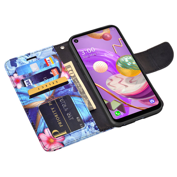 lg k51 wallet case - blue butterfly - www.coverlabusa.com