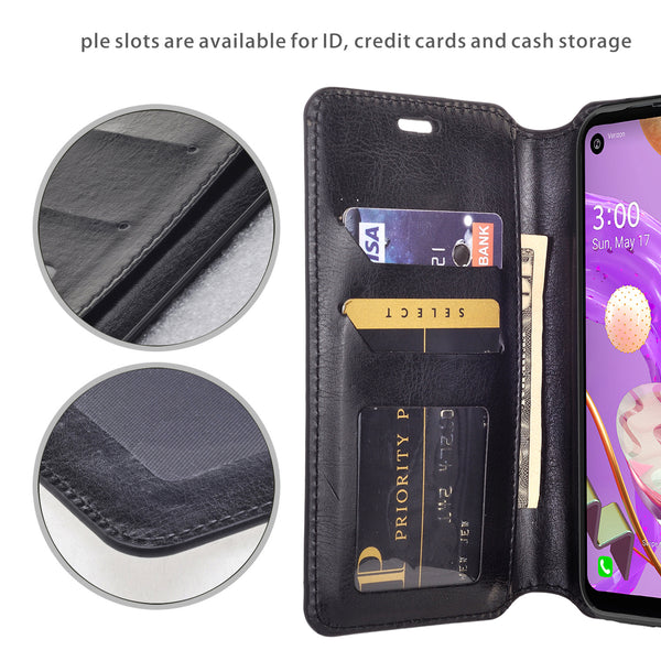 lg aristo 5 plus wallet case - black - www.coverlabusa.com