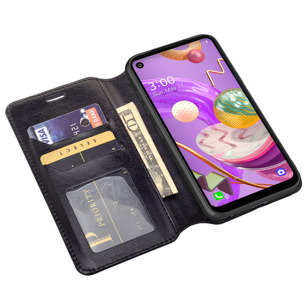 lg aristo 5 plus wallet case - black - www.coverlabusa.com