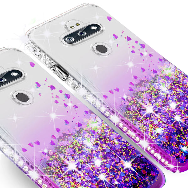 clear liquid phone case for lg aristo 5 plus - purple - www.coverlabusa.com