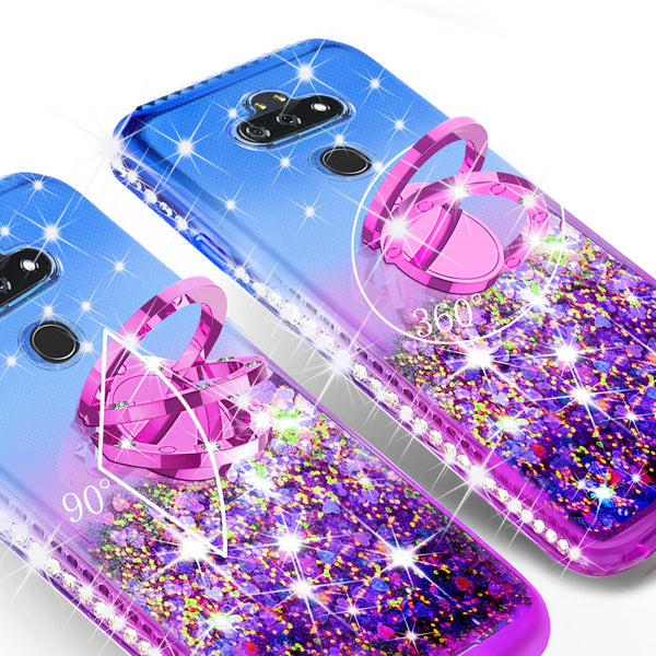 glitter phone case for lg aristo 5 plus - blue/purple gradient - www.coverlabusa.com