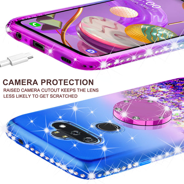 glitter phone case for lg aristo 5 plus - blue/purple gradient - www.coverlabusa.com