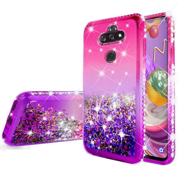 glitter phone case for lg aristo 5 plus - hot pink/purple gradient - www.coverlabusa.com