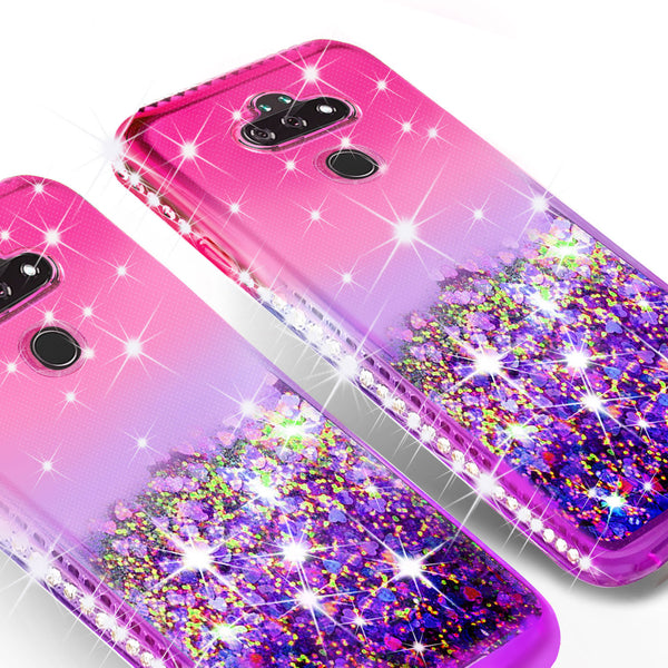 glitter phone case for lg aristo 5 plus - hot pink/purple gradient - www.coverlabusa.com