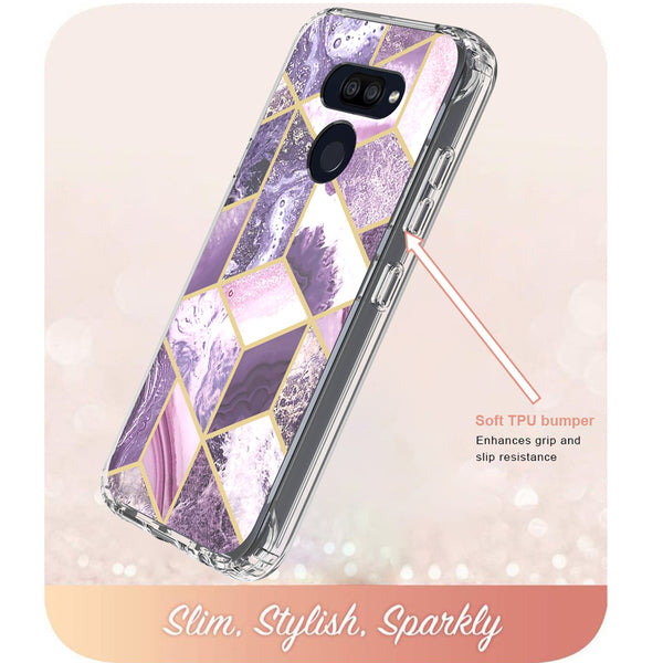 lg harmony 4/ lg k40s full-body case - purple marble - www.coverlabusa.com