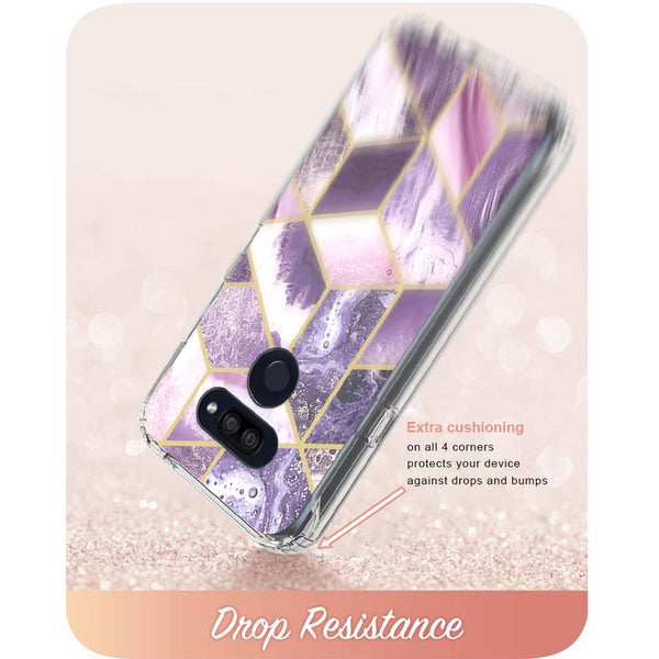 lg harmony 4/ lg k40s full-body case - purple marble - www.coverlabusa.com