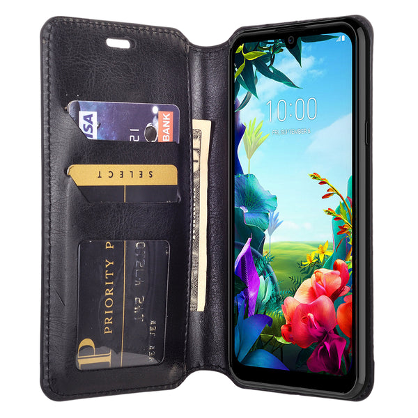 lg harmony 4 wallet case - black - www.coverlabusa.com