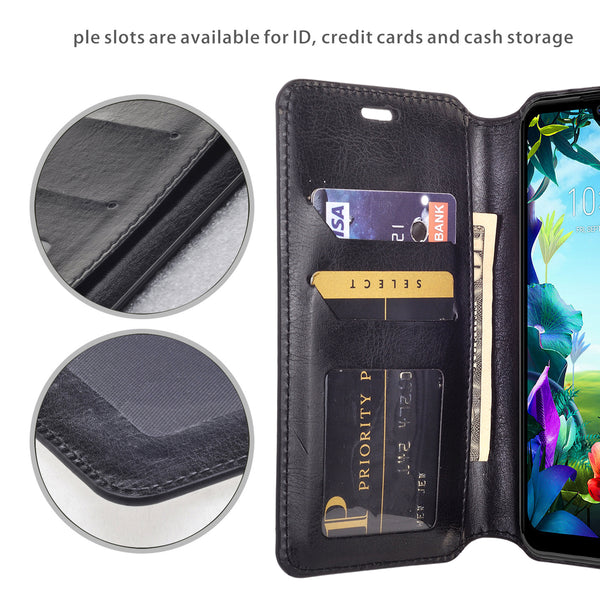 lg harmony 4 wallet case - black - www.coverlabusa.com