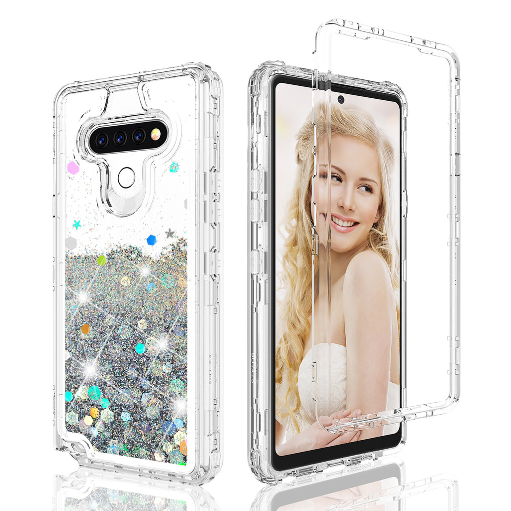 Cute Glitter Phone Case Kickstand for LG Stylo 4 / Stylo 4 Plus Case,Clear  Bling Diamond Bumper Ring Stand Girls Women for LG Stylo 4/Stylo 4 Plus 