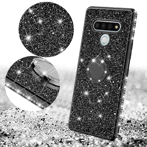 lg stylo 6 glitter bling fashion case - balck - www.coverlabusa.com