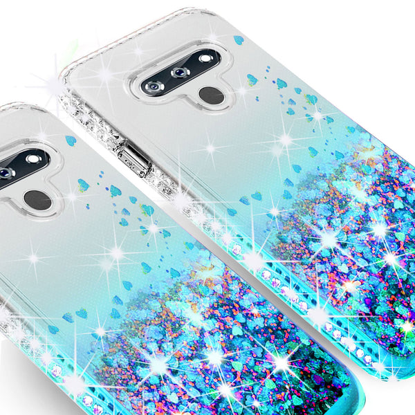 clear liquid phone case for lg k51 - teal - www.coverlabusa.com