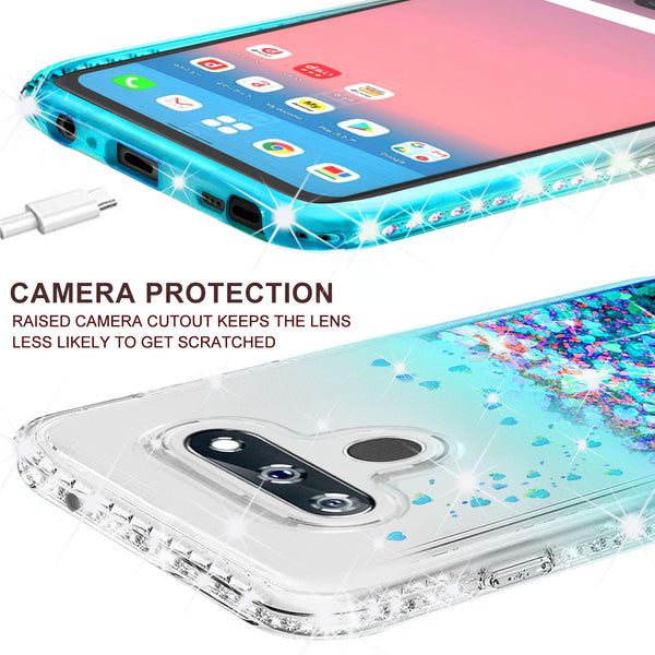 clear liquid phone case for lg stylo 6 - teal - www.coverlabusa.com