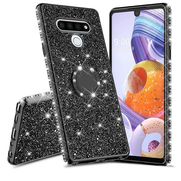 lg stylo 6 glitter bling fashion case - balck - www.coverlabusa.com