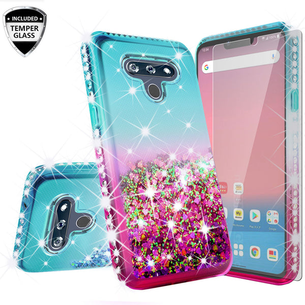 glitter phone case for lg harmony4 -teal/pink gradient - www.coverlabusa.com
