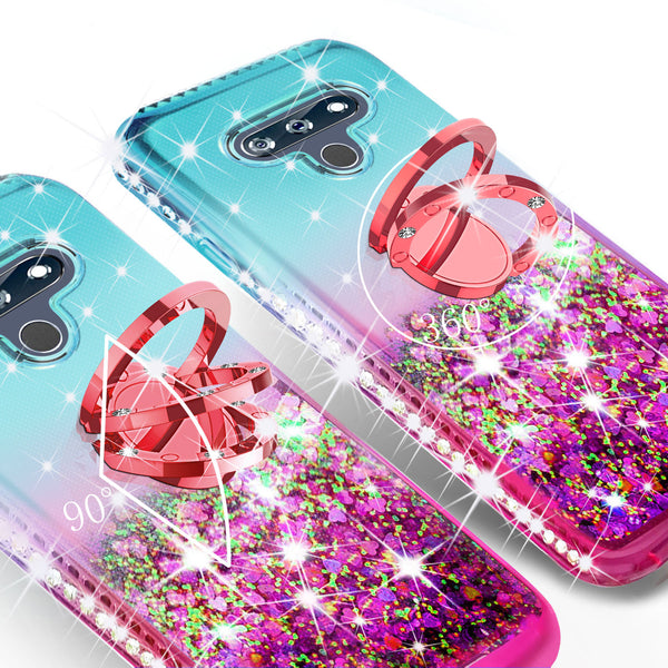 glitter phone case for lg stylo 6 - teal/pink gradient - www.coverlabusa.com