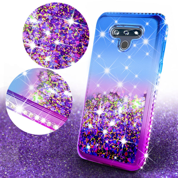 glitter phone case for lg k51 - blue/purple gradient - www.coverlabusa.com
