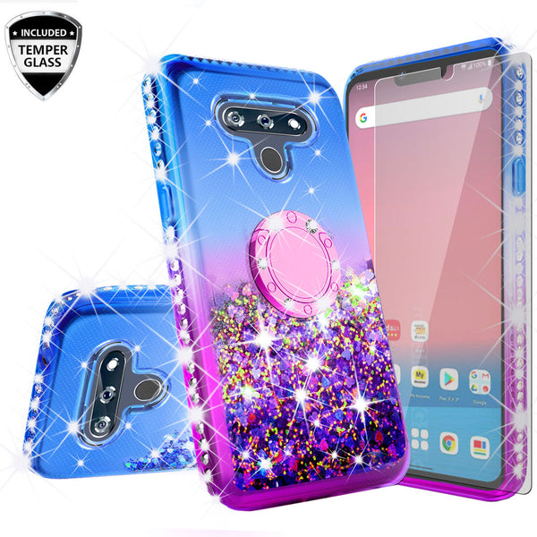 glitter phone case for lg k51 - blue/purple gradient - www.coverlabusa.com