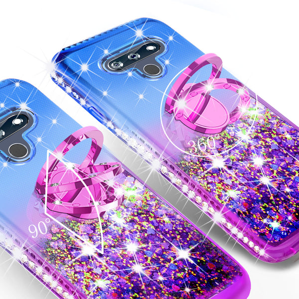 glitter phone case for lg k51 - blue/purple gradient - www.coverlabusa.com