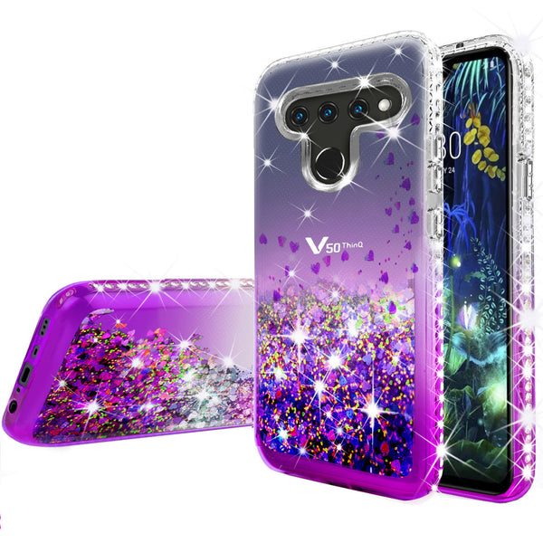 clear liquid phone case for lg v50 thinq 5g- purple - www.coverlabusa.com 