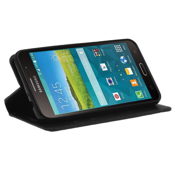 samsung galaxy mega2 leather wallet case - black - www.coverlabusa.com