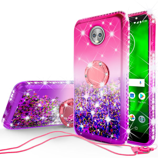 glitter ring phone case for moto g6 - hot pink gradient - www.coverlabusa.com 